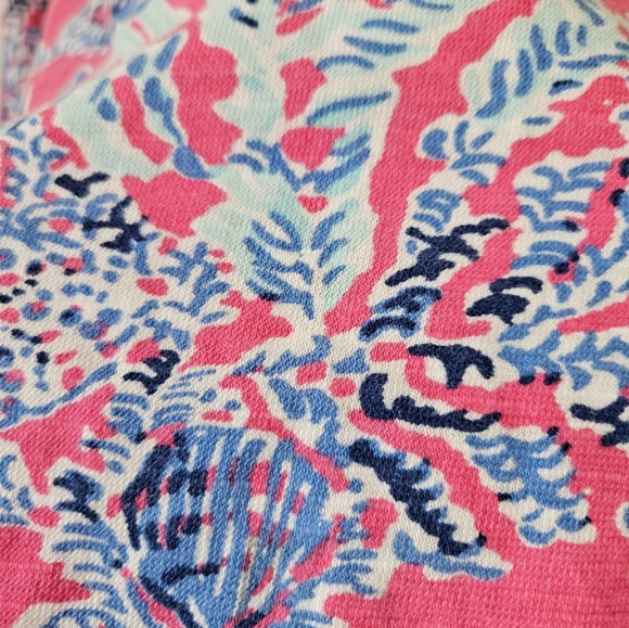 Lilly Pulitzer Vibrant Pink 3/4 Sleeve Cotton Tee - Picture 3 of 6